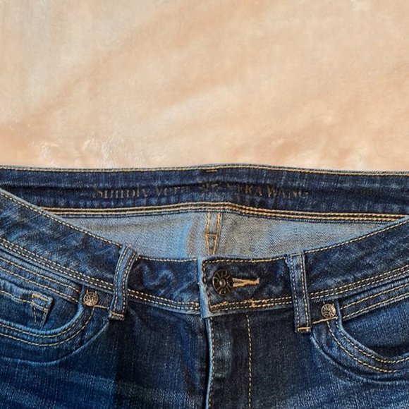 Simply Vera Vera Wang Boot Cut Jeans Size 8 Dark Wash Button Pockets - Picture 8 of 9